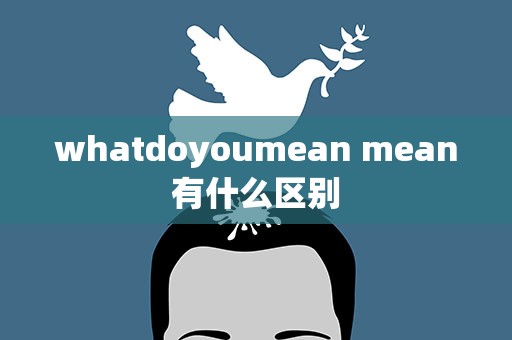 whatdoyoumean mean有什么区别