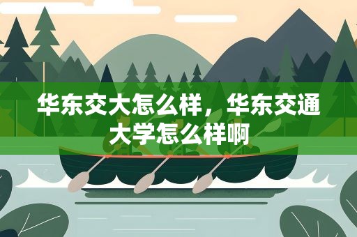 华东交大怎么样，华东交通大学怎么样啊