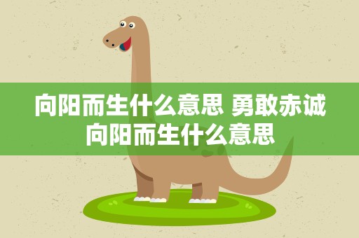 向阳而生什么意思 勇敢赤诚向阳而生什么意思
