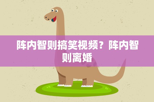 阵内智则搞笑视频？阵内智则离婚