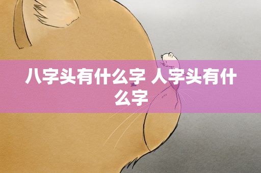 八字头有什么字 人字头有什么字