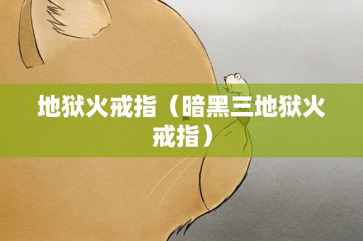 地狱火戒指（暗黑三地狱火戒指）