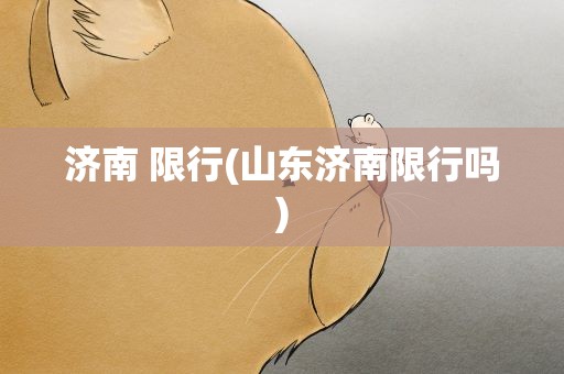济南 限行(山东济南限行吗)