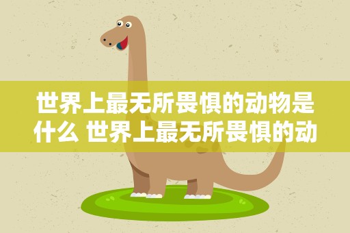 世界上最无所畏惧的动物是什么 世界上最无所畏惧的动物是什么动物