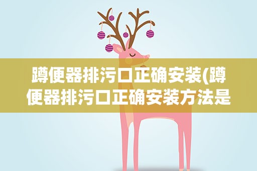 蹲便器排污口正确安装(蹲便器排污口正确安装方法是什么)