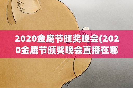 2020金鹰节颁奖晚会(2020金鹰节颁奖晚会直播在哪里可以看)