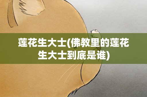 莲花生大士(佛教里的莲花生大士到底是谁)