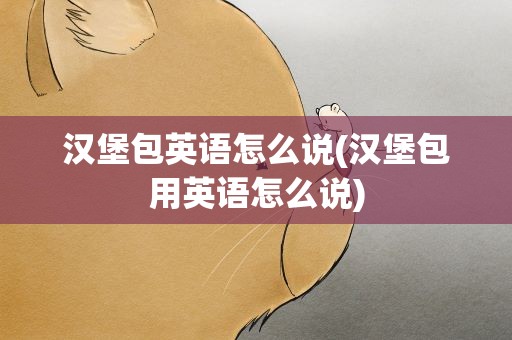 汉堡包英语怎么说(汉堡包用英语怎么说)
