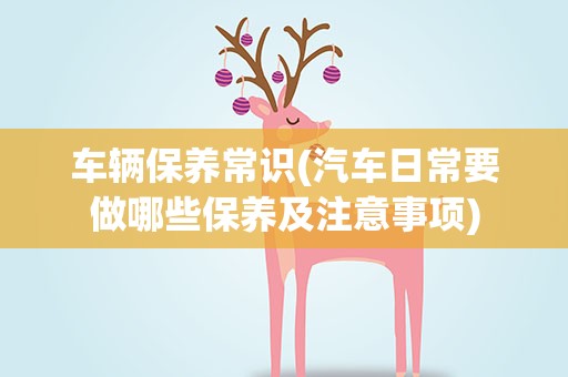 车辆保养常识(汽车日常要做哪些保养及注意事项)