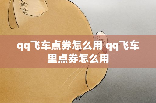 qq飞车点券怎么用 qq飞车里点券怎么用