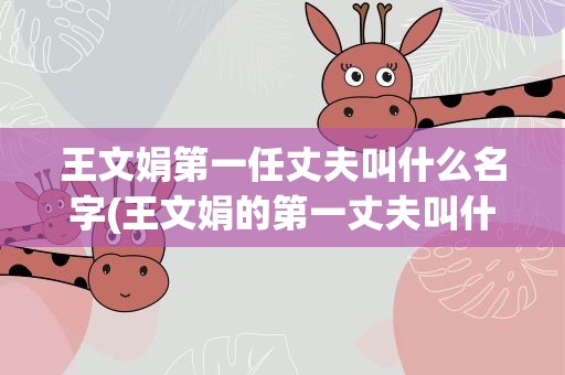 王文娟第一任丈夫叫什么名字(王文娟的第一丈夫叫什么名字)