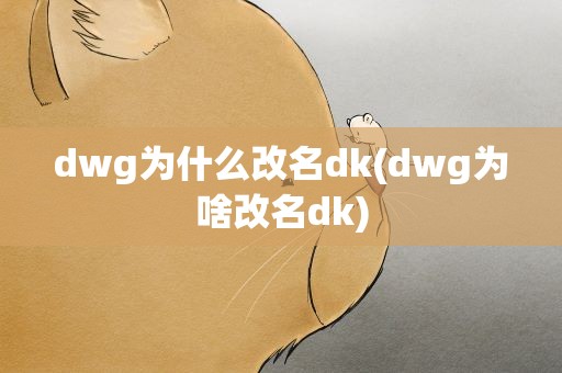 dwg为什么改名dk(dwg为啥改名dk)