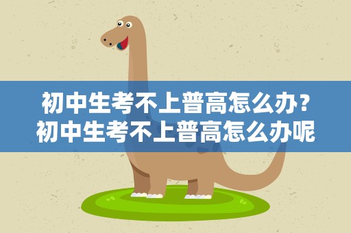 初中生考不上普高怎么办？初中生考不上普高怎么办呢
