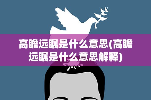 高瞻远瞩是什么意思(高瞻远瞩是什么意思解释)