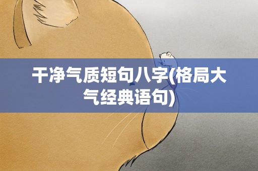 干净气质短句八字(格局大气经典语句)