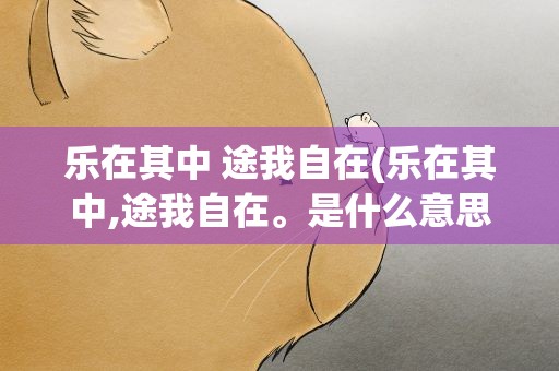 乐在其中 途我自在(乐在其中,途我自在。是什么意思呢)