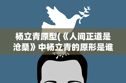 杨立青原型(《人间正道是沧桑》中杨立青的原形是谁)