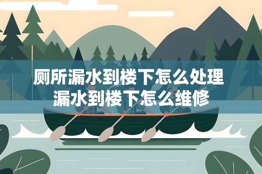 厕所漏水到楼下怎么处理 漏水到楼下怎么维修