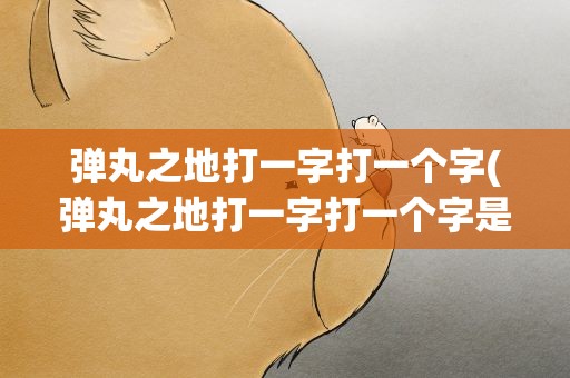 弹丸之地打一字打一个字(弹丸之地打一字打一个字是什么)