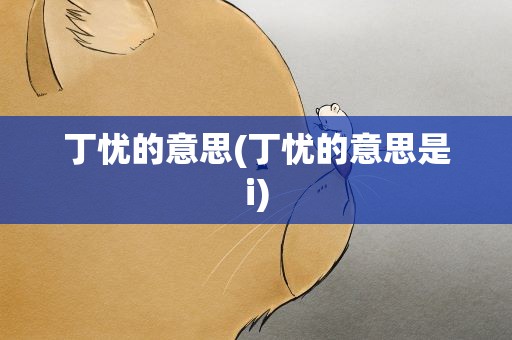 丁忧的意思(丁忧的意思是i)