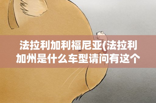 法拉利加利福尼亚(法拉利加州是什么车型请问有这个车型吗)
