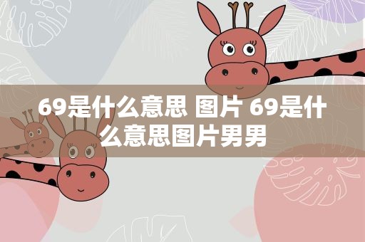 69是什么意思 图片 69是什么意思图片男男