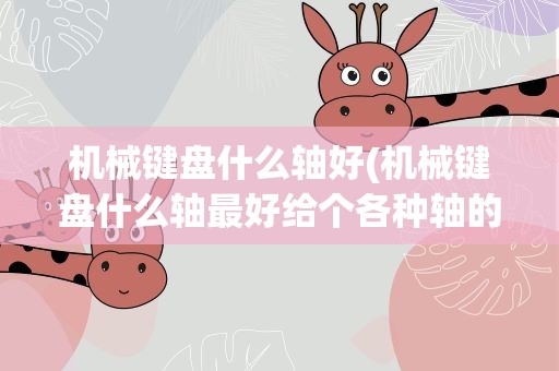 机械键盘什么轴好(机械键盘什么轴最好给个各种轴的推荐排行榜)