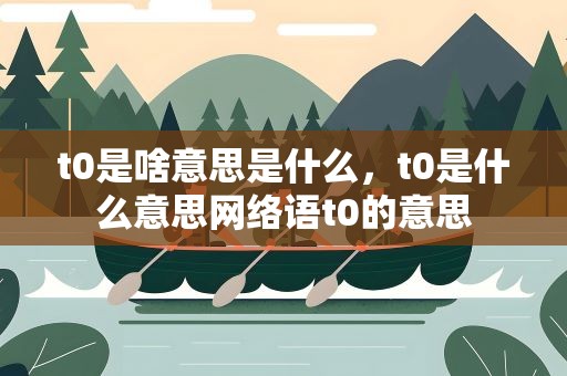 t0是啥意思是什么，t0是什么意思网络语t0的意思