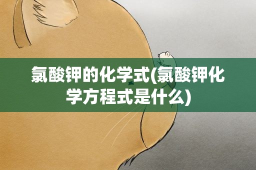 氯酸钾的化学式(氯酸钾化学方程式是什么)