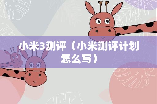 小米3测评（小米测评计划怎么写）