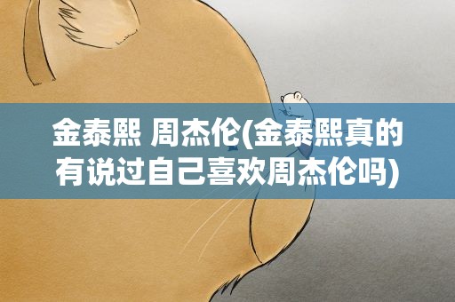 金泰熙 周杰伦(金泰熙真的有说过自己喜欢周杰伦吗)
