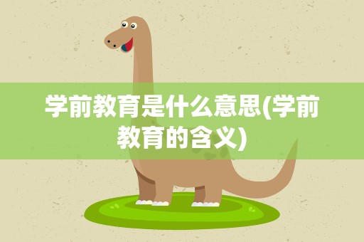 学前教育是什么意思(学前教育的含义)
