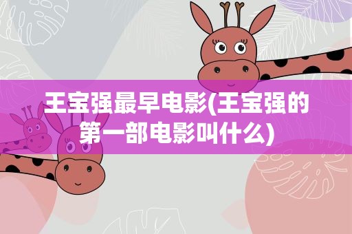 王宝强最早电影(王宝强的第一部电影叫什么)