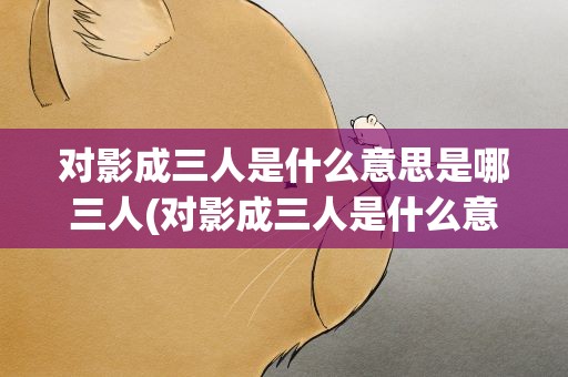 对影成三人是什么意思是哪三人(对影成三人是什么意思是哪三人物理)