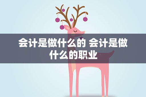 会计是做什么的 会计是做什么的职业