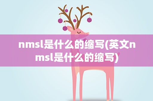 nmsl是什么的缩写(英文nmsl是什么的缩写)