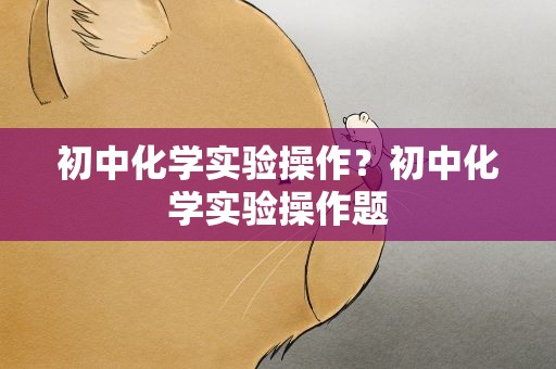 初中化学实验操作？初中化学实验操作题