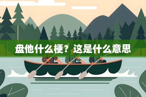 盘他什么梗？这是什么意思