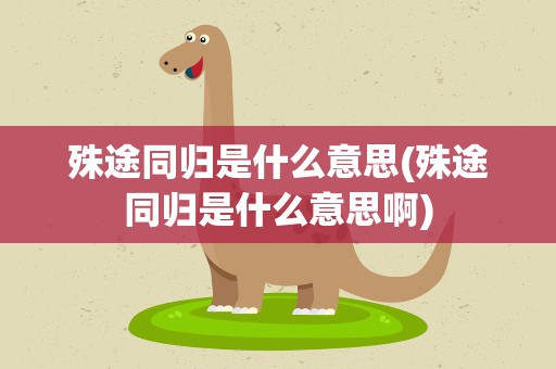殊途同归是什么意思(殊途同归是什么意思啊)