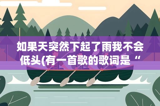 如果天突然下起了雨我不会低头(有一首歌的歌词是“如果天突然下起了雨我不会低头”)