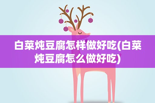 白菜炖豆腐怎样做好吃(白菜炖豆腐怎么做好吃)