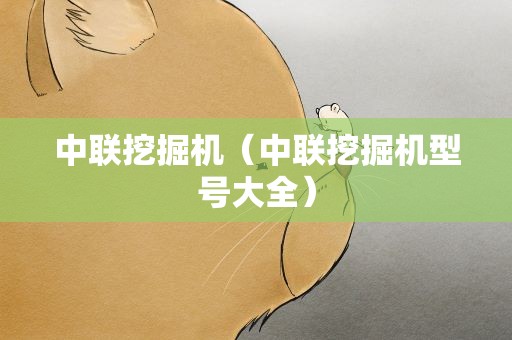 中联挖掘机（中联挖掘机型号大全）
