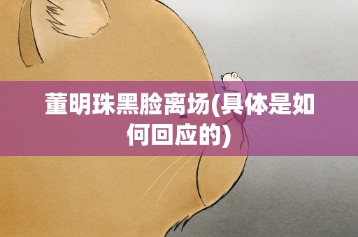 董明珠黑脸离场(具体是如何回应的)
