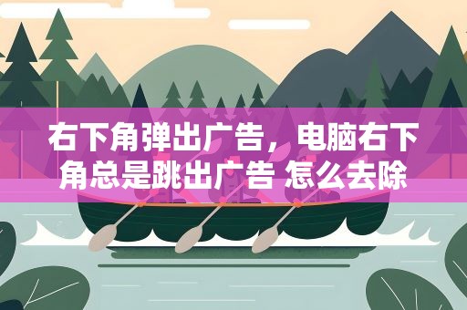 右下角弹出广告，电脑右下角总是跳出广告 怎么去除啊