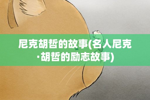 尼克胡哲的故事(名人尼克·胡哲的励志故事)