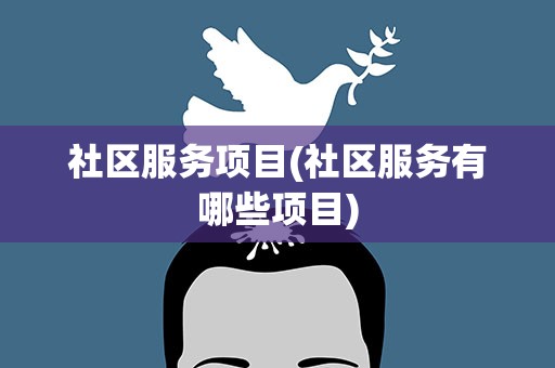 社区服务项目(社区服务有哪些项目)