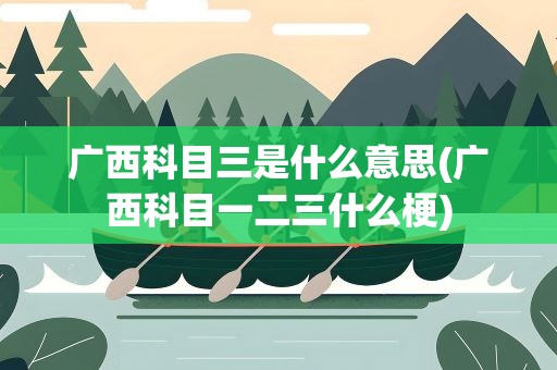 广西科目三是什么意思(广西科目一二三什么梗)