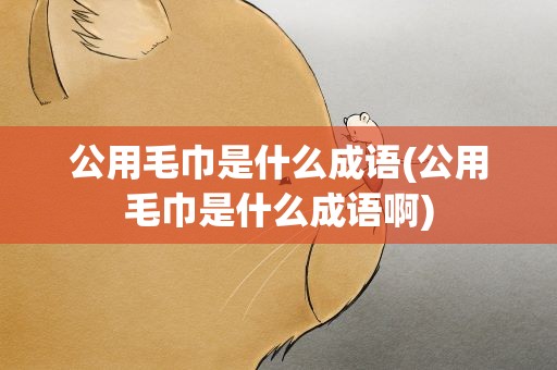 公用毛巾是什么成语(公用毛巾是什么成语啊)
