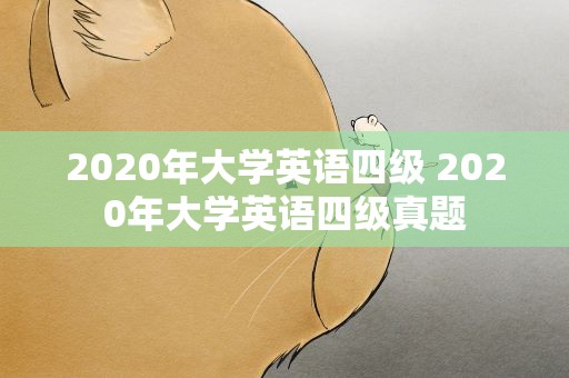 2020年大学英语四级 2020年大学英语四级真题