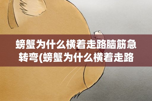 螃蟹为什么横着走路脑筋急转弯(螃蟹为什么横着走路脑筋急转弯呢)